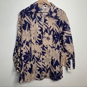 Harve Benard Plus Floral Long Sleeve Button Up